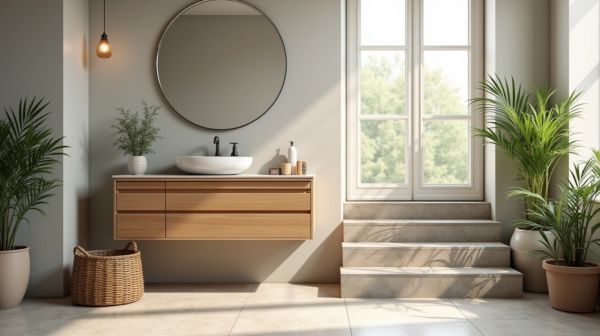 Profitez d'un meuble salle de bain en bois pour un style naturel